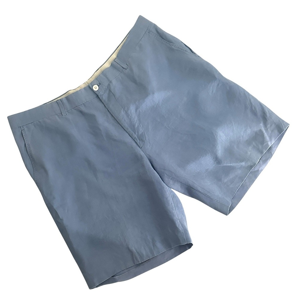 Ralph Lauren Purple Label Men Shorts 38 Blue Linen Italy‎ *Read*